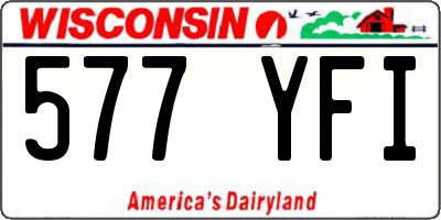 WI license plate 577YFI
