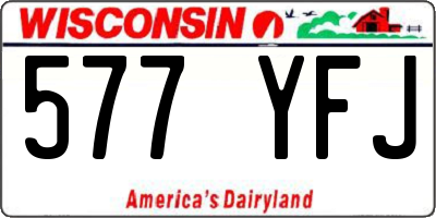 WI license plate 577YFJ