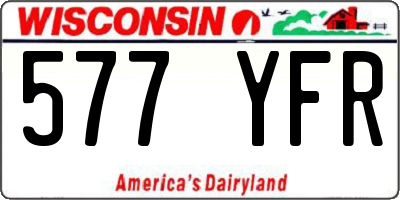 WI license plate 577YFR