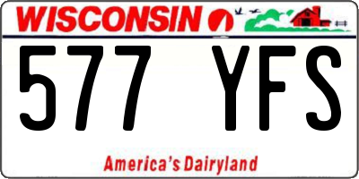WI license plate 577YFS