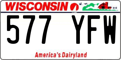 WI license plate 577YFW