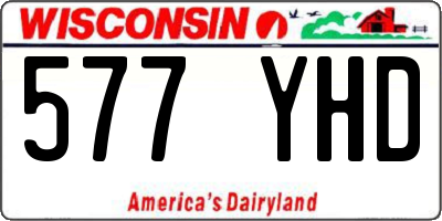 WI license plate 577YHD