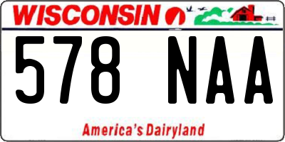 WI license plate 578NAA