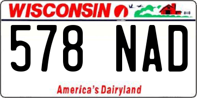 WI license plate 578NAD