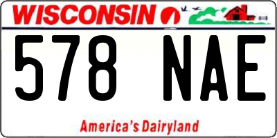 WI license plate 578NAE