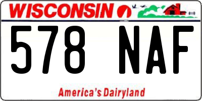 WI license plate 578NAF