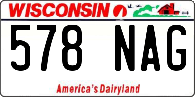 WI license plate 578NAG