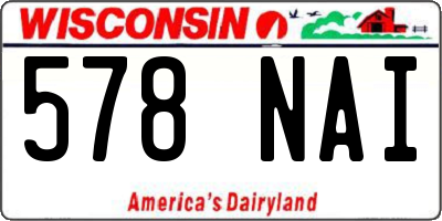 WI license plate 578NAI