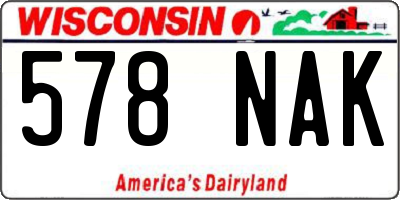 WI license plate 578NAK