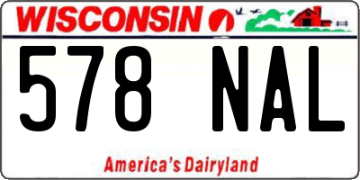 WI license plate 578NAL