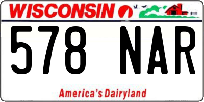 WI license plate 578NAR