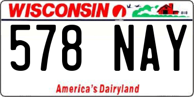 WI license plate 578NAY
