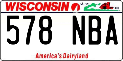 WI license plate 578NBA