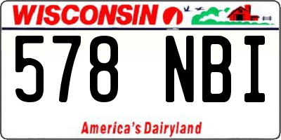 WI license plate 578NBI