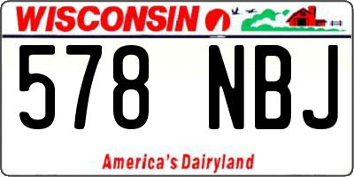 WI license plate 578NBJ