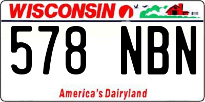 WI license plate 578NBN