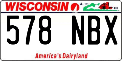 WI license plate 578NBX