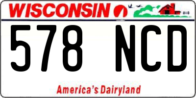 WI license plate 578NCD
