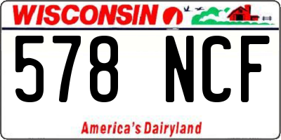 WI license plate 578NCF