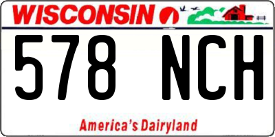 WI license plate 578NCH
