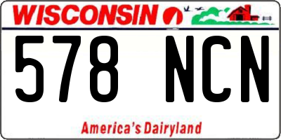WI license plate 578NCN
