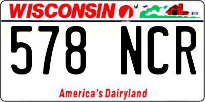 WI license plate 578NCR