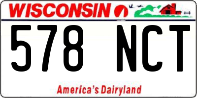 WI license plate 578NCT