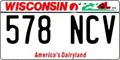 WI license plate 578NCV