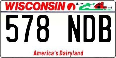 WI license plate 578NDB
