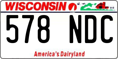 WI license plate 578NDC