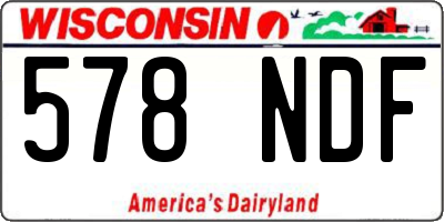 WI license plate 578NDF