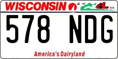 WI license plate 578NDG