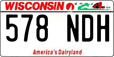 WI license plate 578NDH