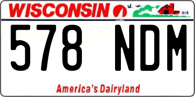 WI license plate 578NDM