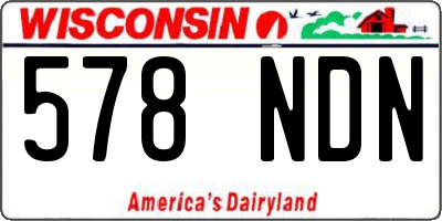 WI license plate 578NDN