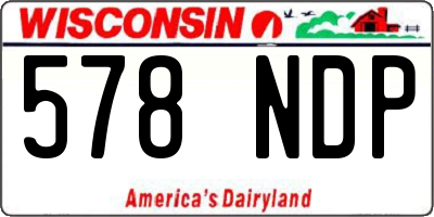 WI license plate 578NDP
