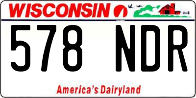 WI license plate 578NDR