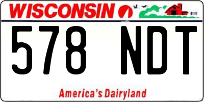 WI license plate 578NDT