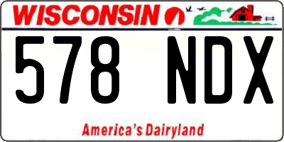 WI license plate 578NDX