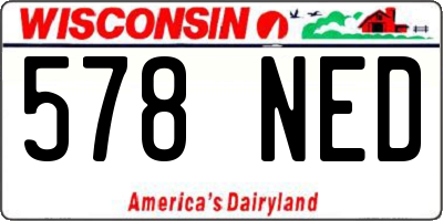 WI license plate 578NED
