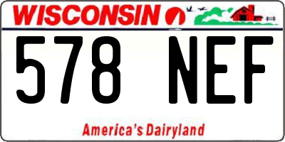 WI license plate 578NEF