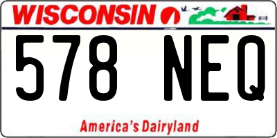 WI license plate 578NEQ