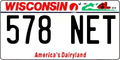 WI license plate 578NET