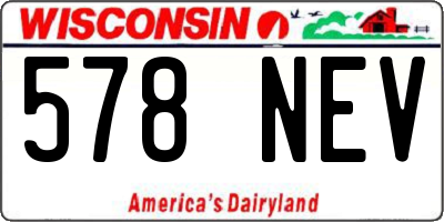 WI license plate 578NEV