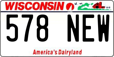 WI license plate 578NEW