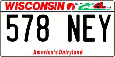 WI license plate 578NEY