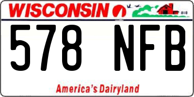 WI license plate 578NFB