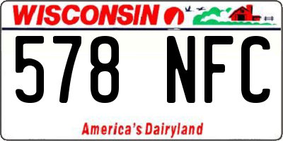 WI license plate 578NFC
