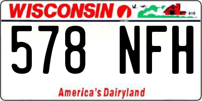 WI license plate 578NFH