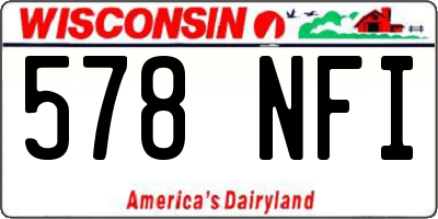 WI license plate 578NFI